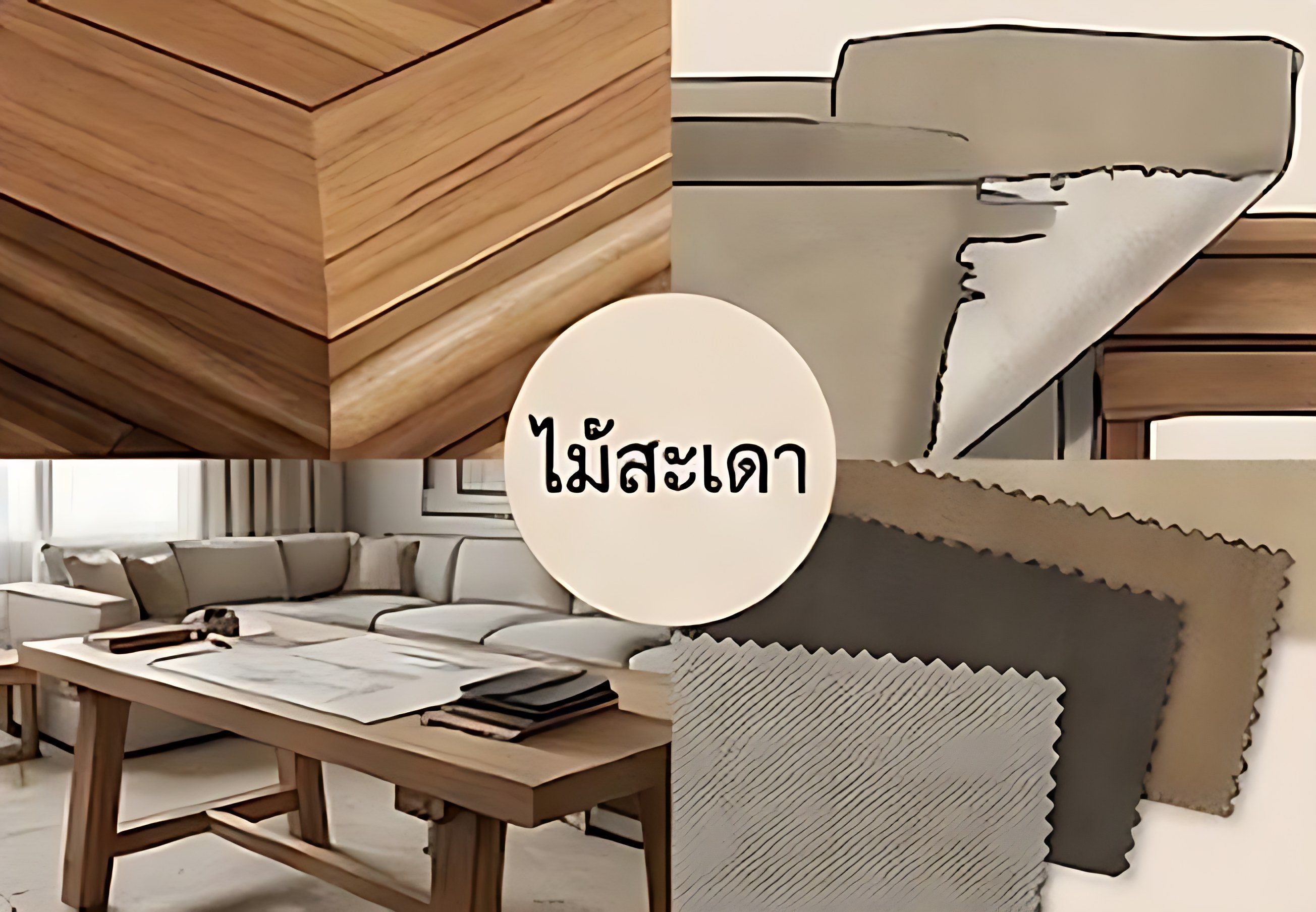 Holz und Stoffmuster